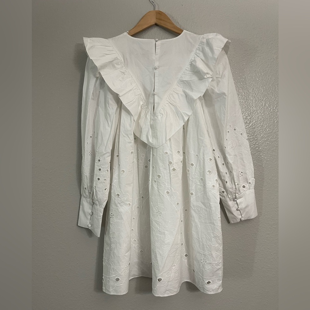Zara Ruffled Openwork Embroidery Dress - Picture 5 of 11